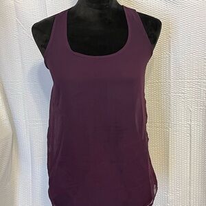 Sheer purple and black tank top